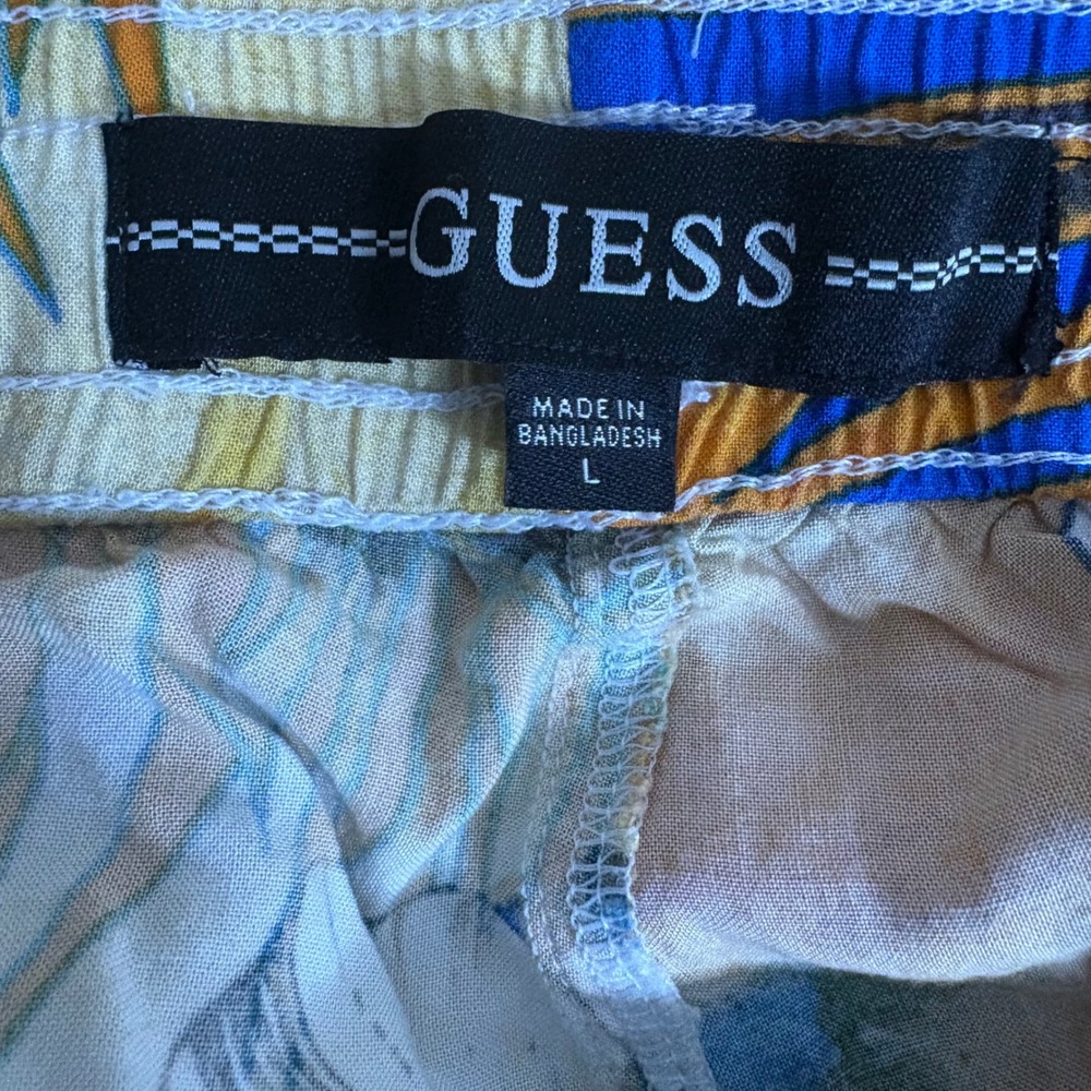 Guess Men Tropical Floral Shorts Blue Orange White Size L - Picture 5 of 6